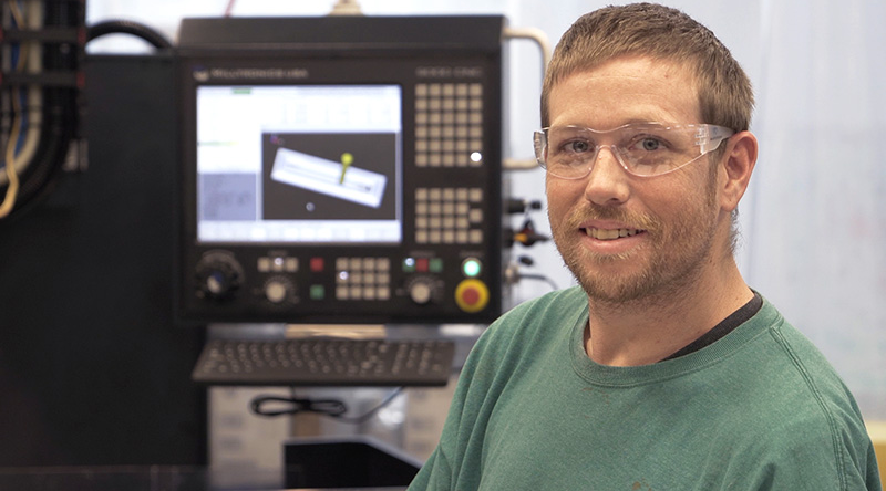 Materion engineer at work station