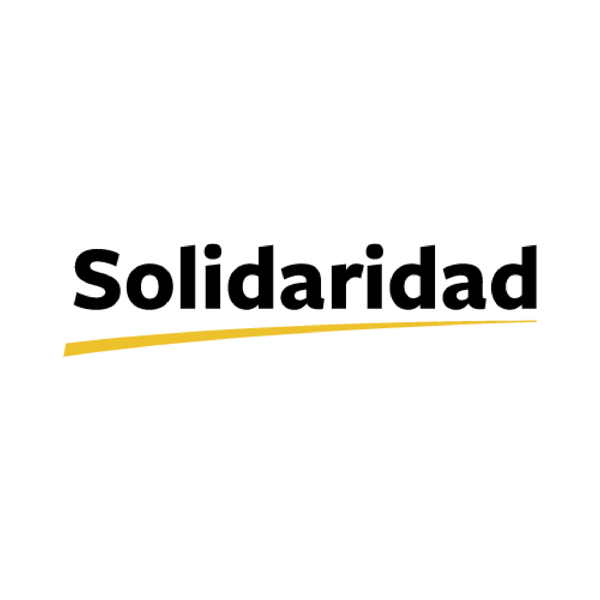 Solidaridad logo with a yellow swoosh underline