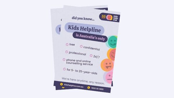 Newsletter insert promoting Kids Helpline