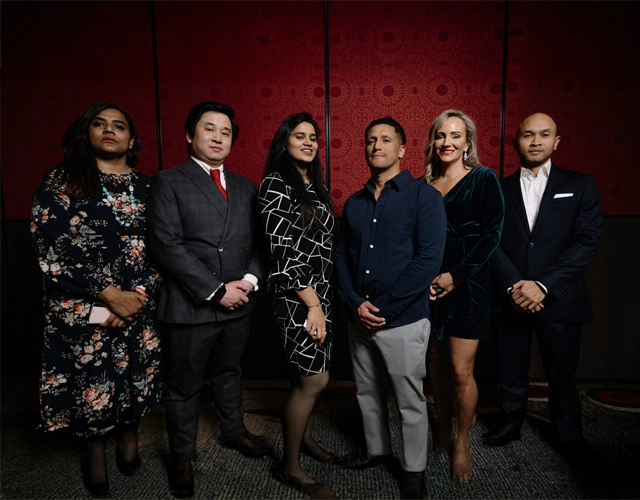 Photo of Blaithin O'Hare and Vocus’ High Achievers Award winners 2024