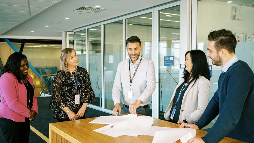 A photo of five members of the Vocus team who worked with Anglicare SA