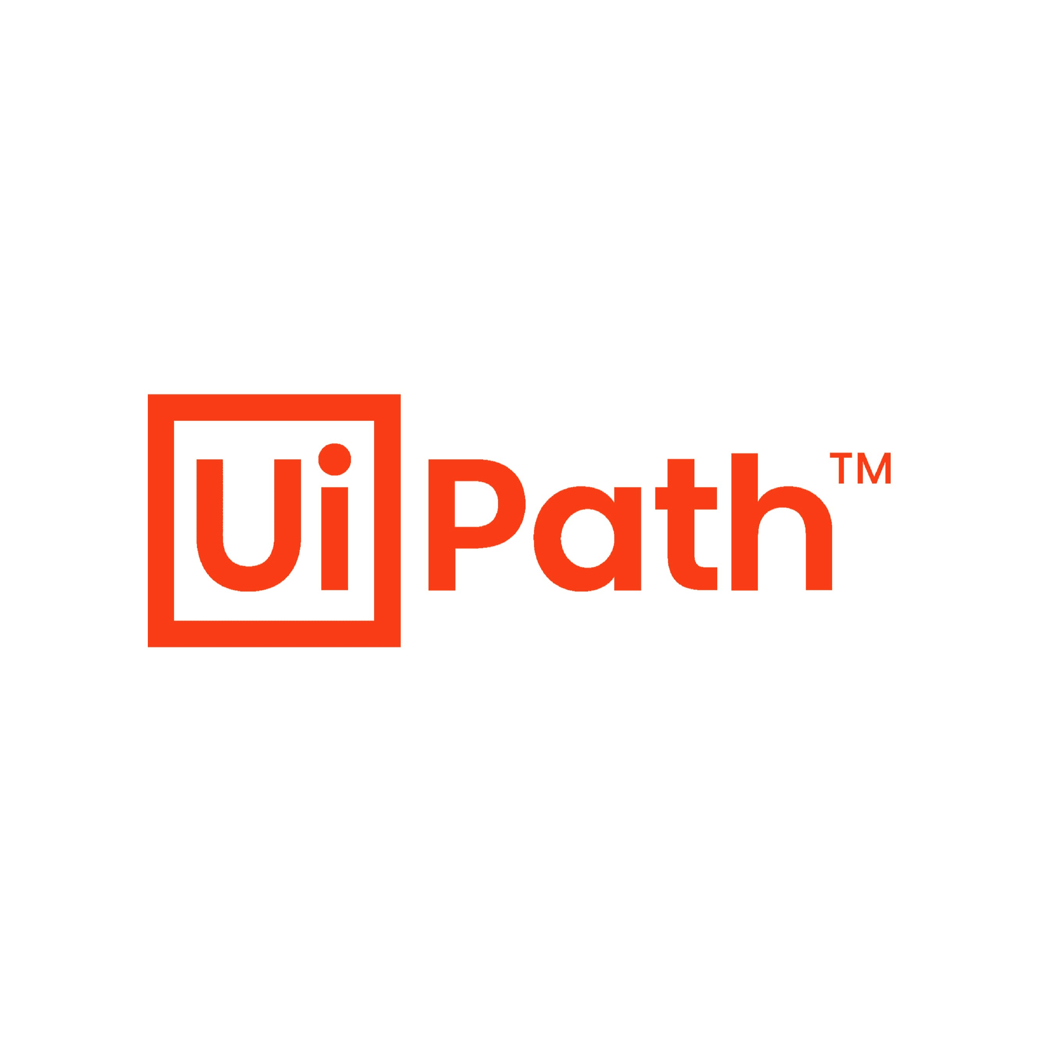 UiPath logo with orange “Ui” in a box and “Path” in red sans-serif font