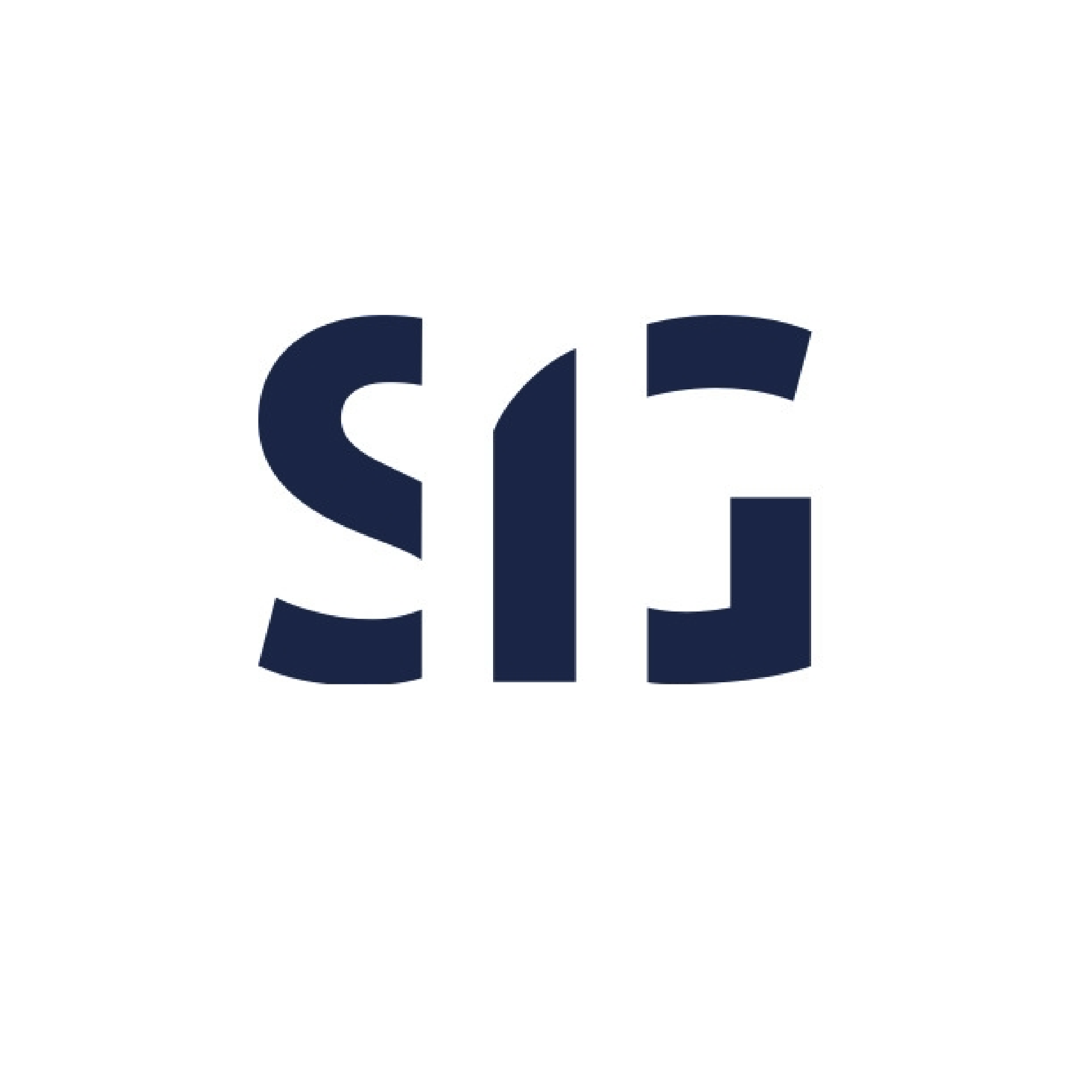 SIG logo in bold navy blue block letters