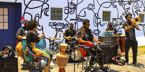 afro band playing music