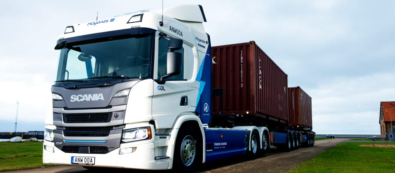 New battery-electric truck from Scania reduces H&ouml;gan&auml;s&rsquo; carbon dioxide emissions