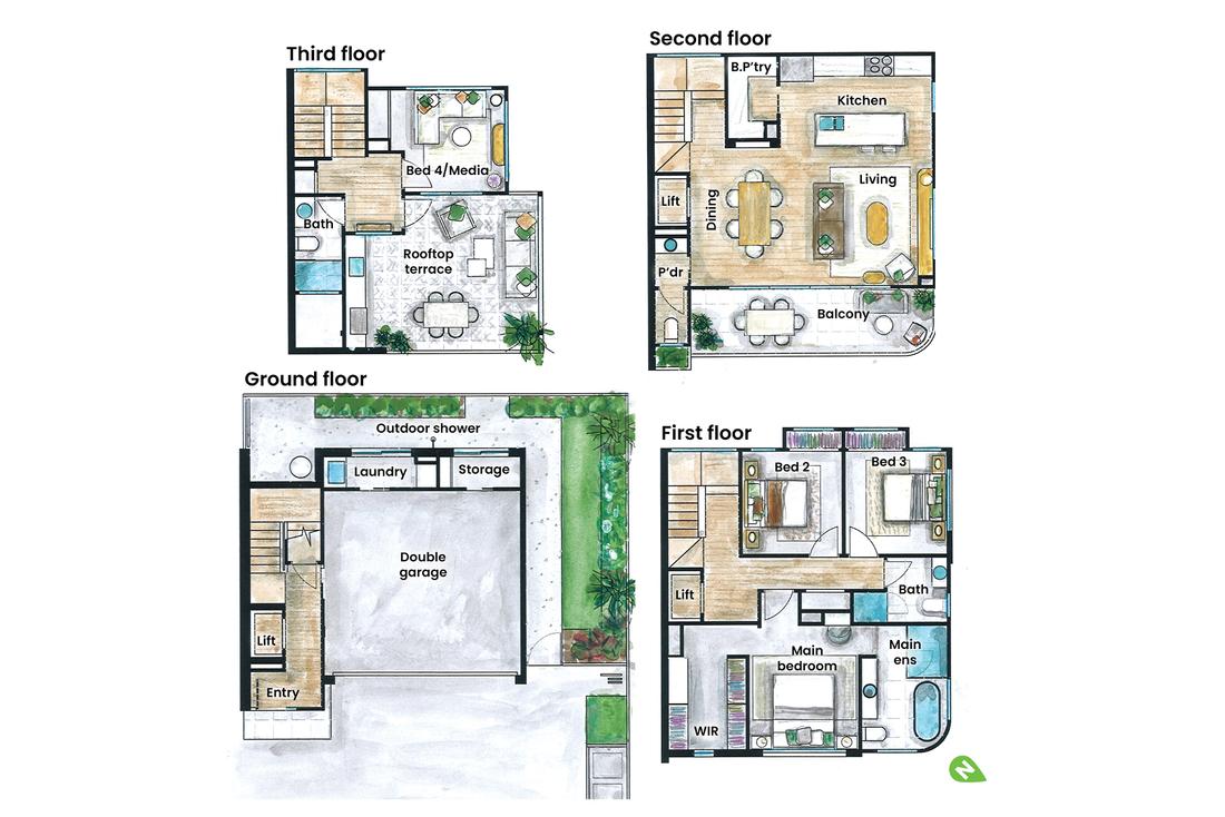 The floorplan for our Miami beachside apartment