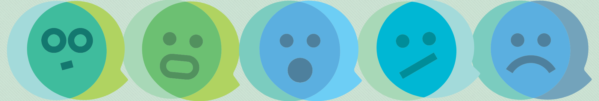 A collection of illustrated faces inside the Kids Helpline speech bubble showing different emotions.