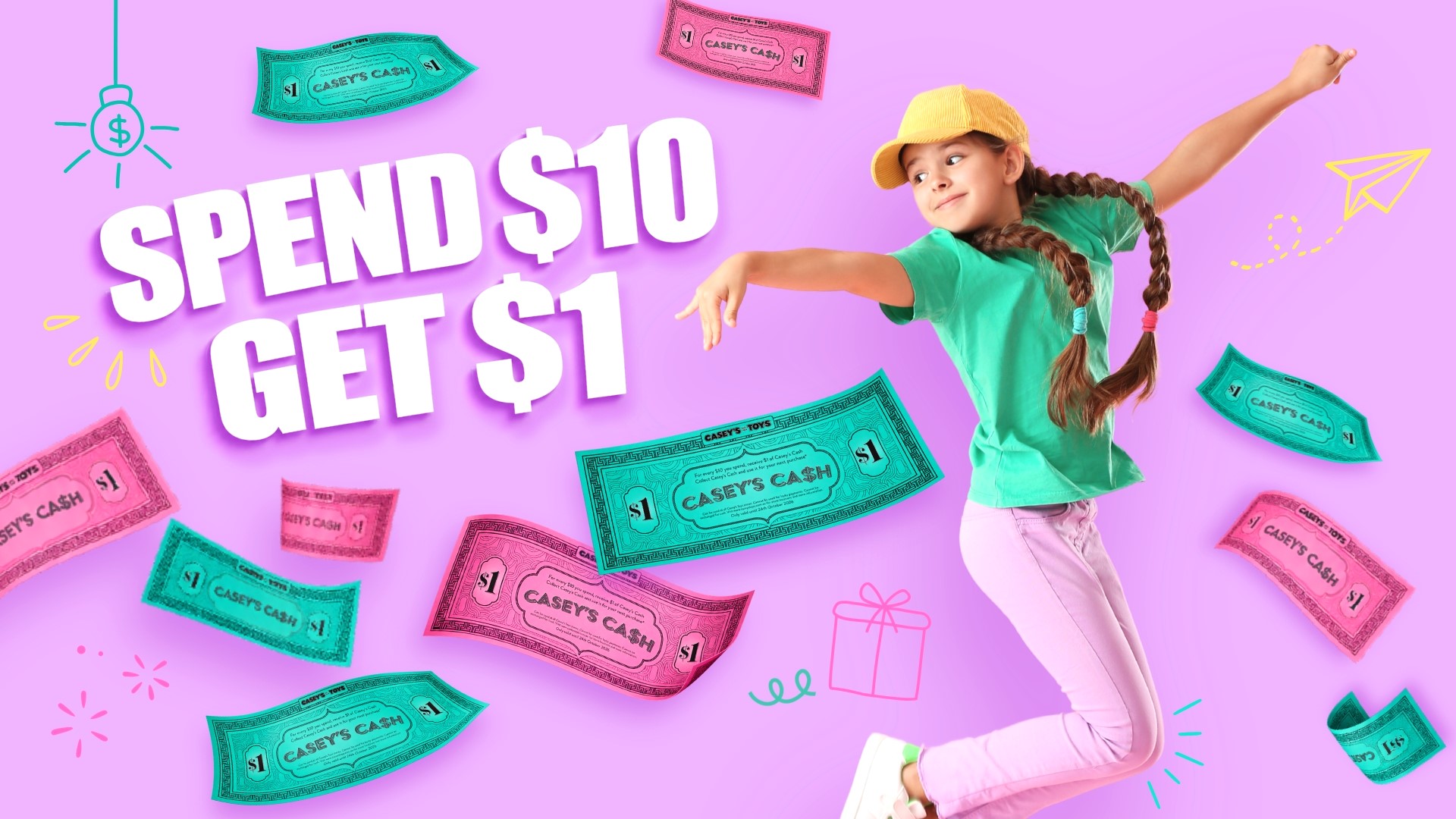 Spend $10 Get $1 Casey's Cash