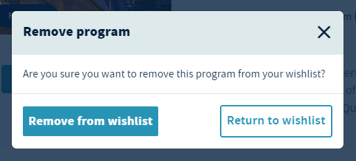 remove from wishlist popup