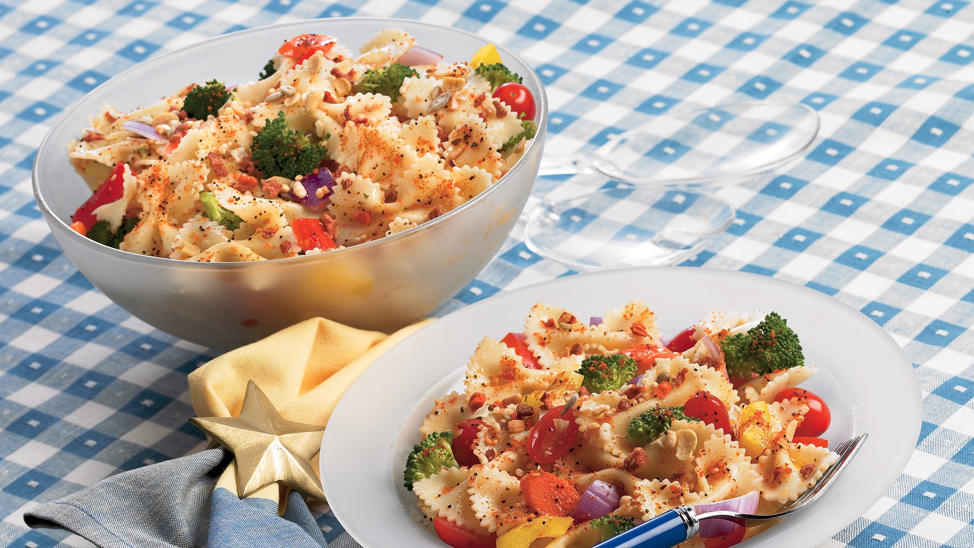Supreme Pasta Salad with Salad Toppings