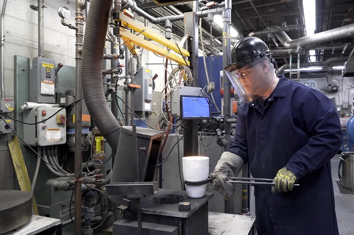 Materion employee working in factory