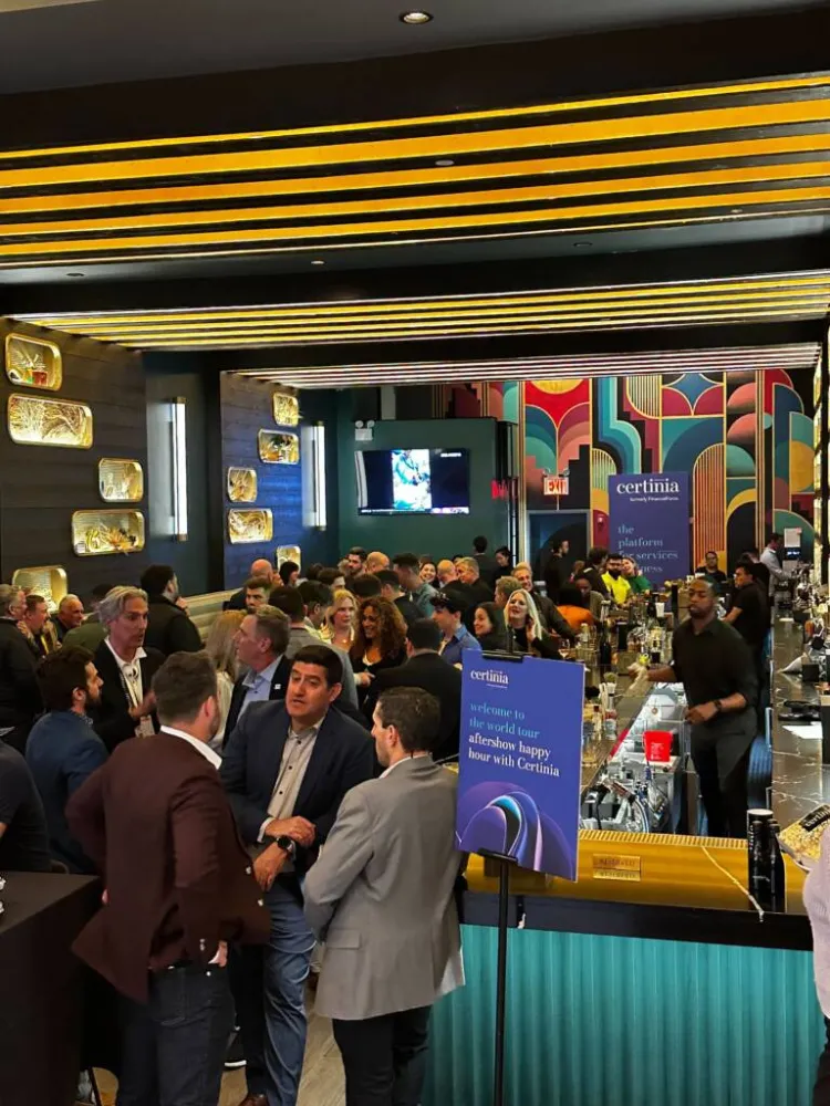 Services leaders attending the SF world tour aftershow happy hour with Certinia