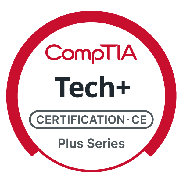 CompTIA Tech+ Certification CE Plus Series logo badge