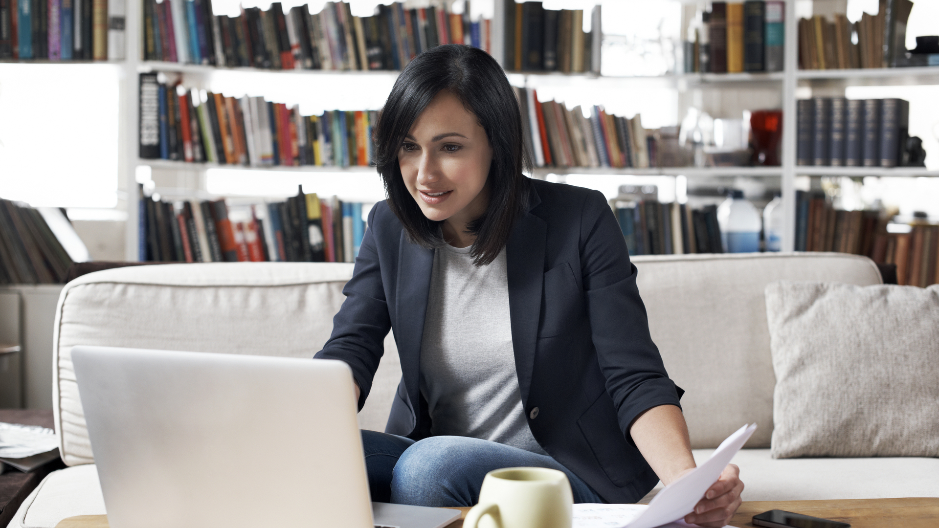 Woman working from home