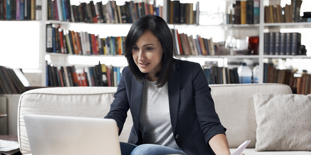 Woman working from home