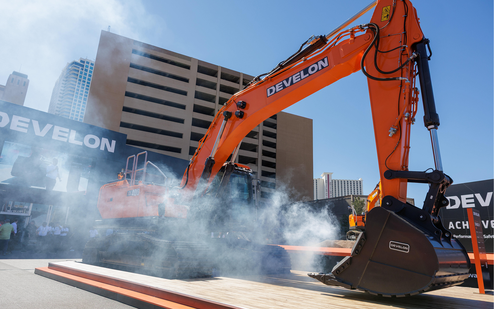 The new DEVELON DX400LC-9 crawler excavator is revealed at CONEXPO-CON/AGG 2026 in Las Vegas.