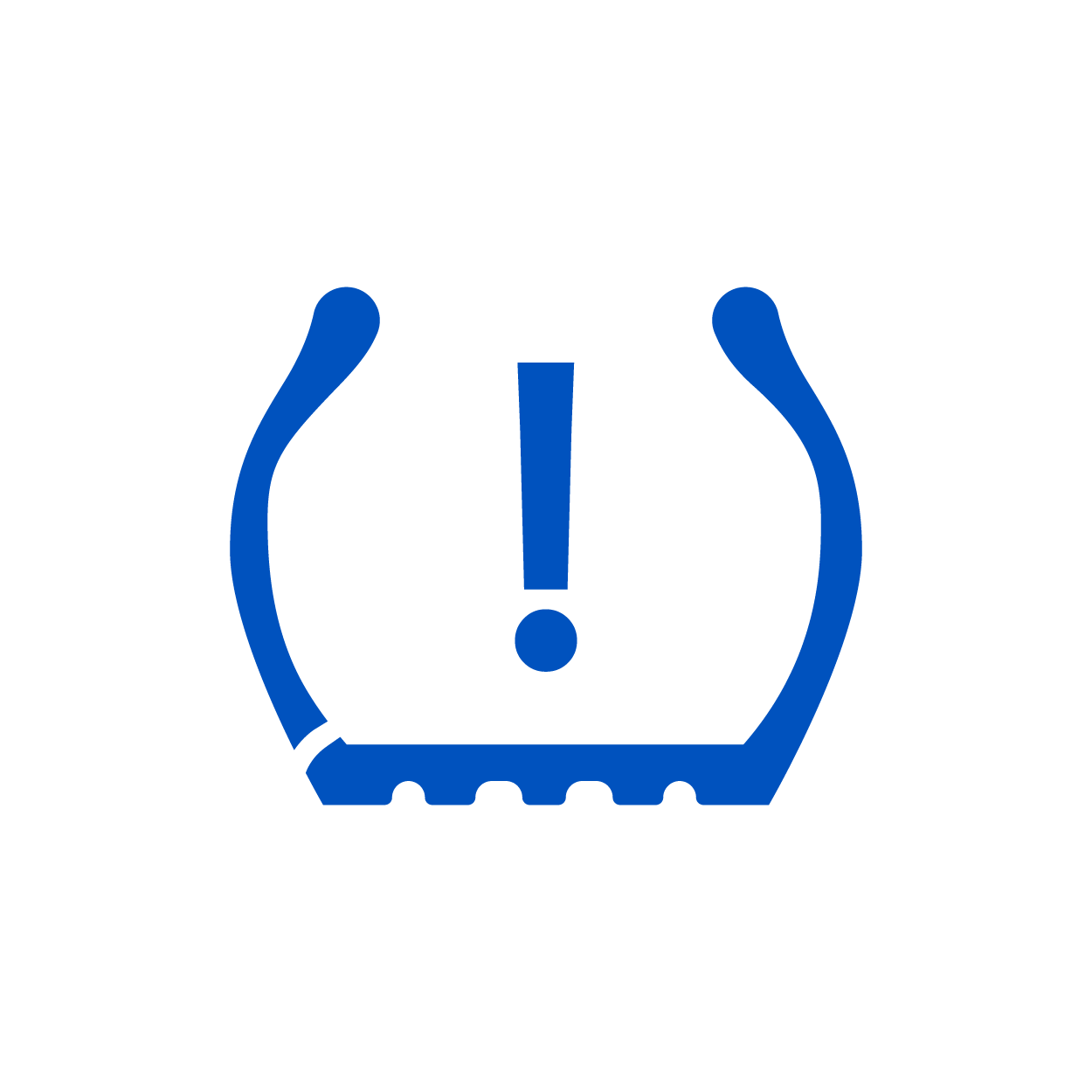 Blue icon of a tyre pressure warning light 
