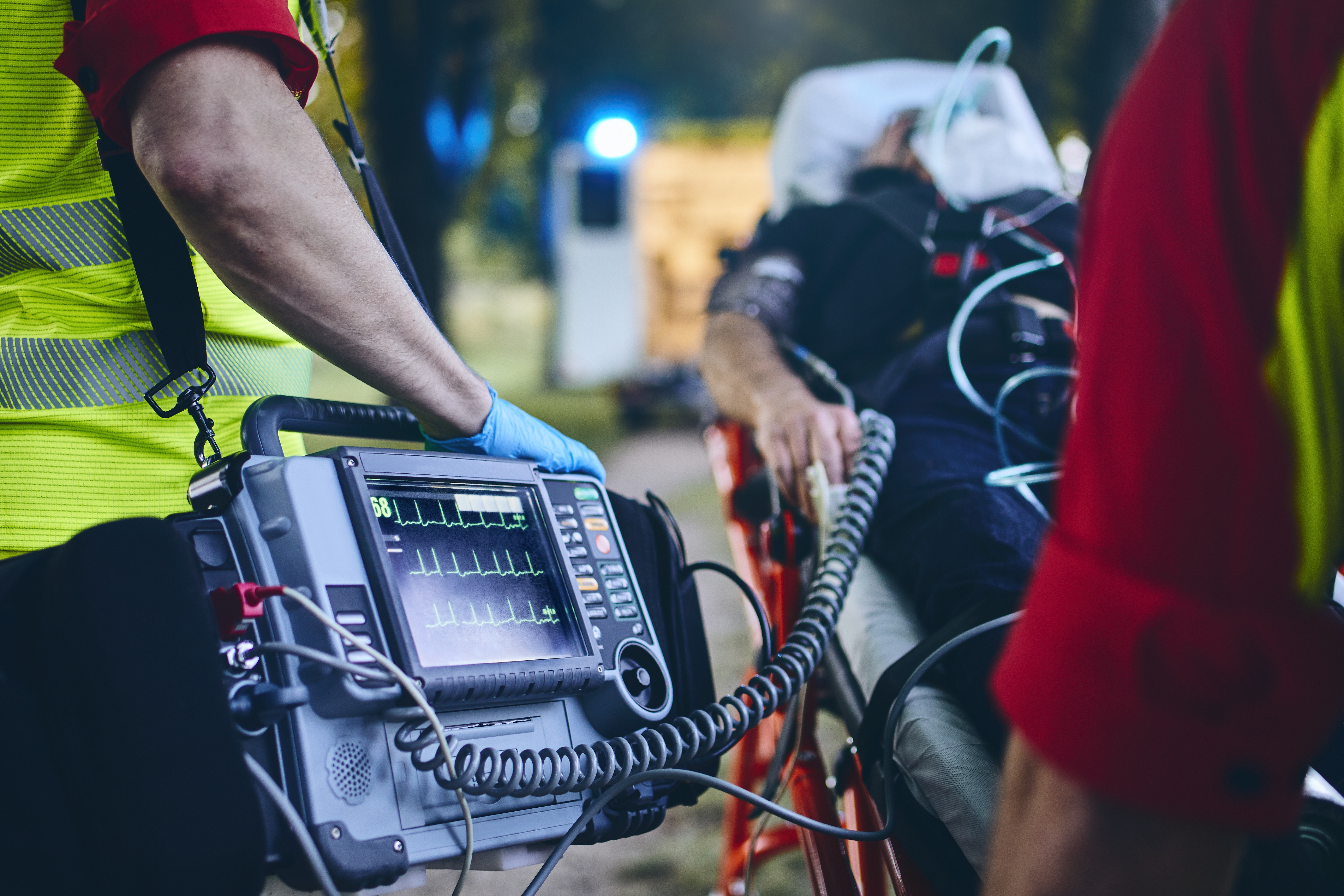 A first responder uses emergency services technology