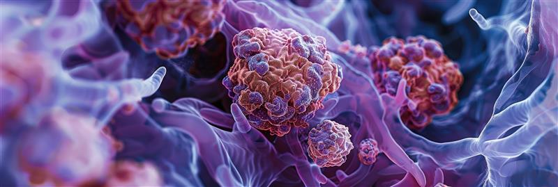 Microscopic FNA cytology of neurofibroma showing spindle-shaped cells with wavy nuclei, characteristic of neurofibromatosis. 