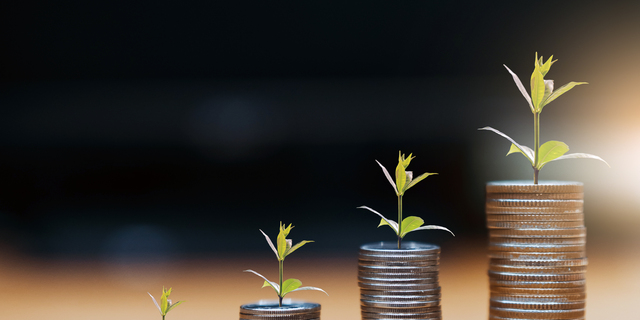 step of coins stacks, money, saving and investment or family planning concept.