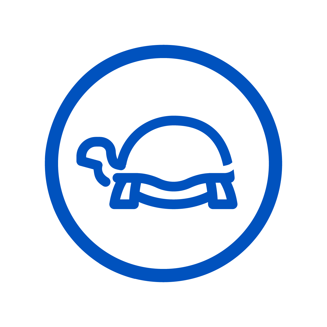 Blue icon of a limited power warning light