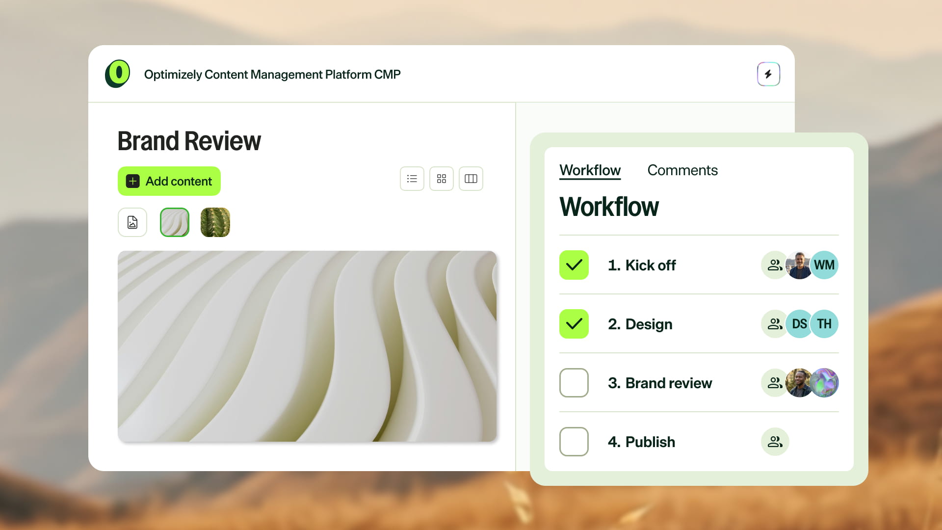Product visual showing product UI