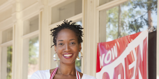 Proud African American small business owner