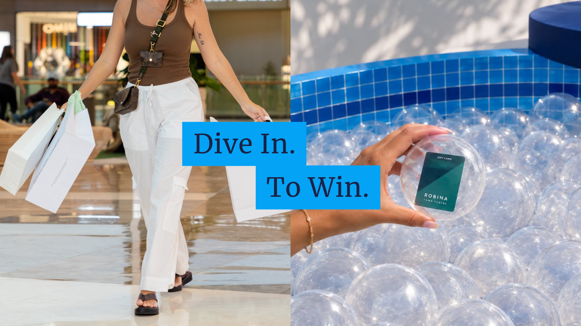 image of person reching into a prize pool and grabbing a ball with a RTC gift card inside.