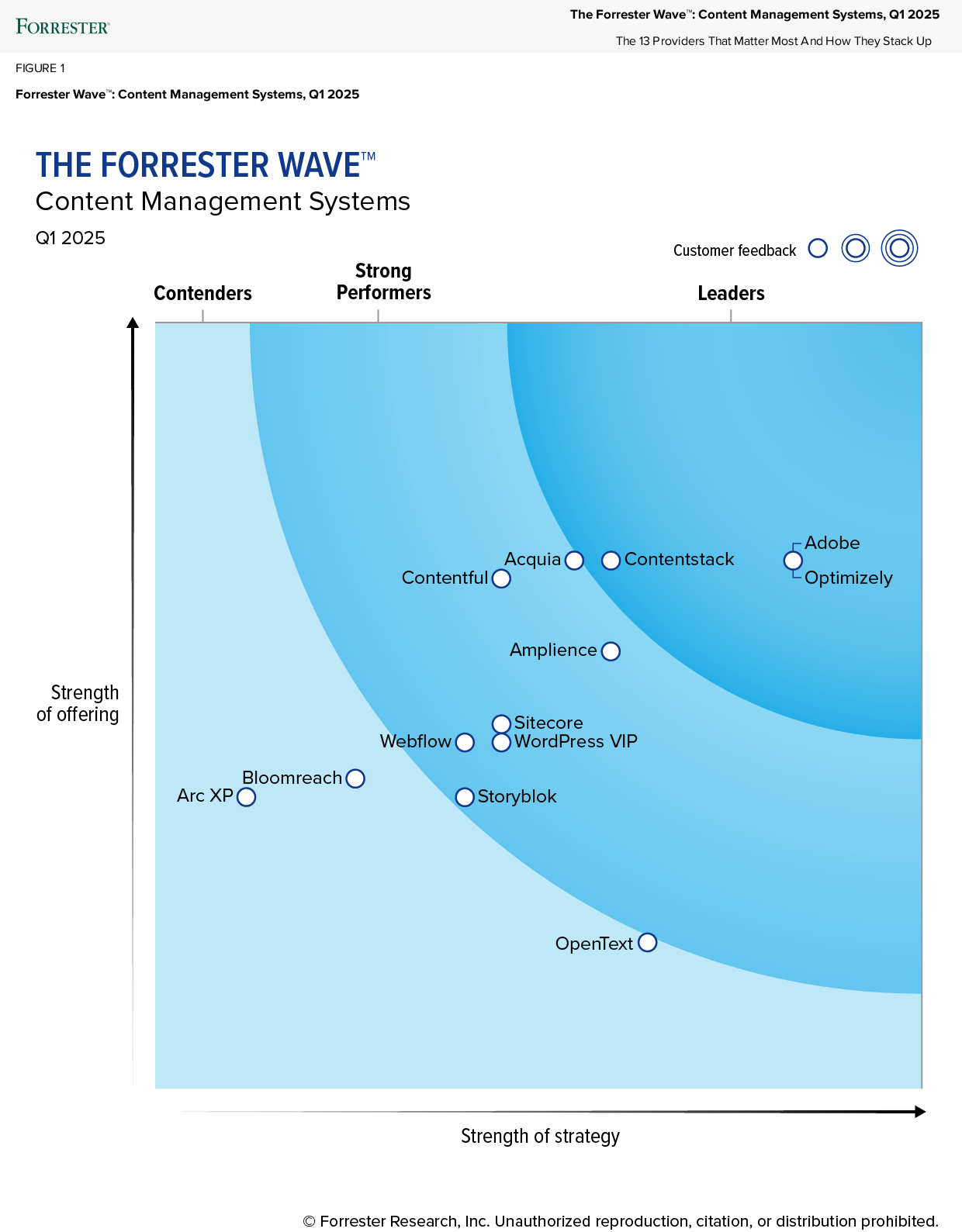 Die Forrester Wave™: Content-Management-Systeme, 1. Quartal 2025