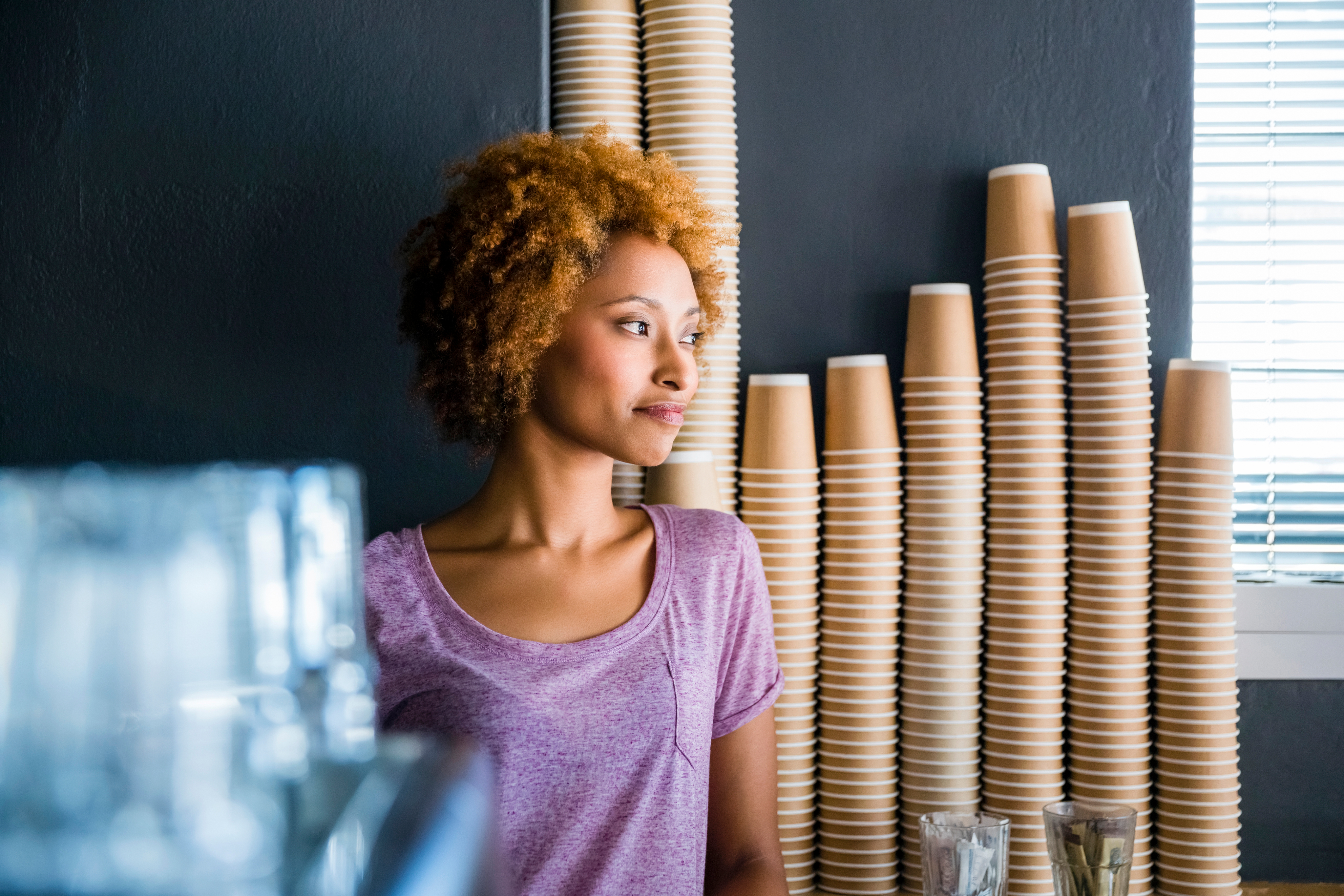 restaurant owner looking off