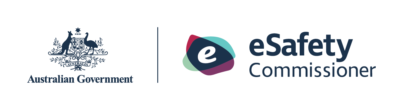 The Australian Government eSafety Commissioner logo shown beside the Australian Government crest on a white background.