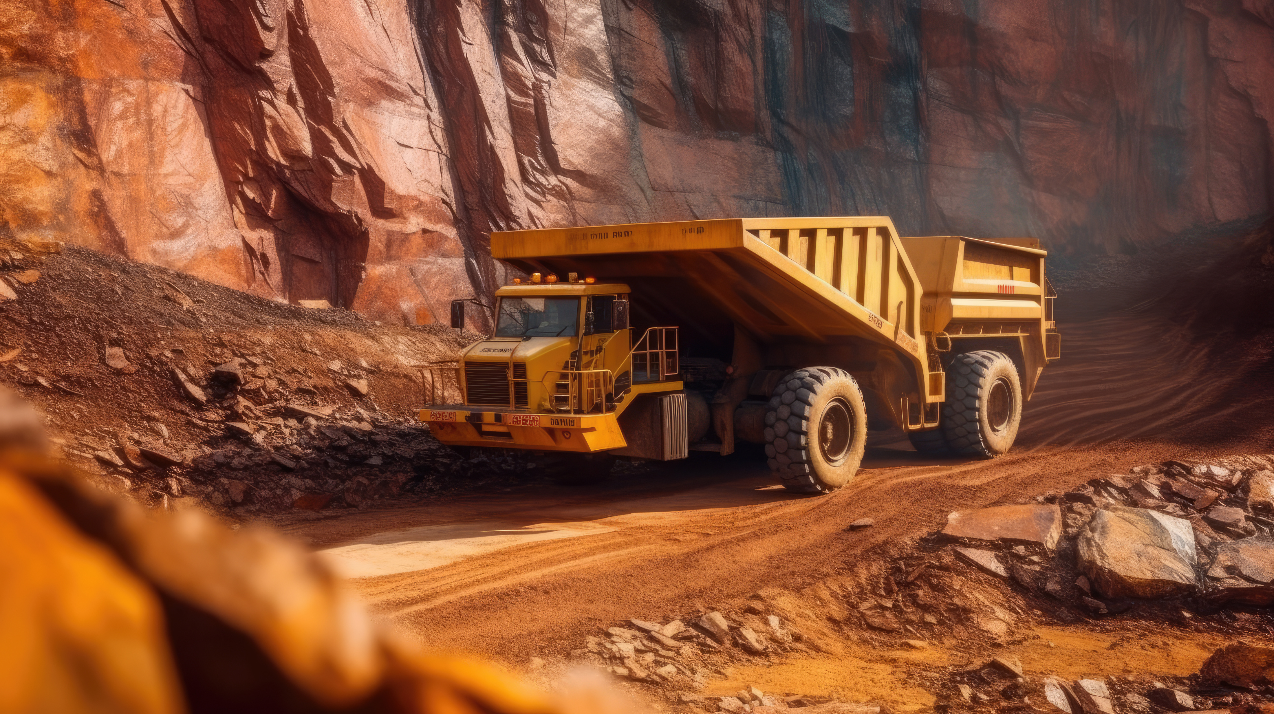 Heavy mining truck at an outdoor mine