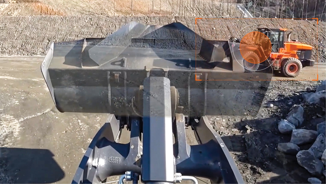 The Transparent Bucket technology that comes standard on DEVELON wheel loaders.