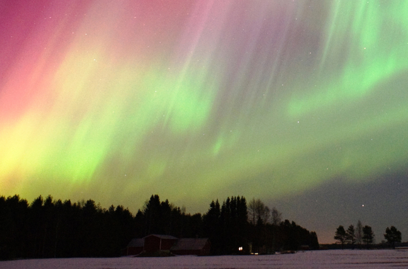 Picture of solar winds - space weather - phenomenon in sky at night 