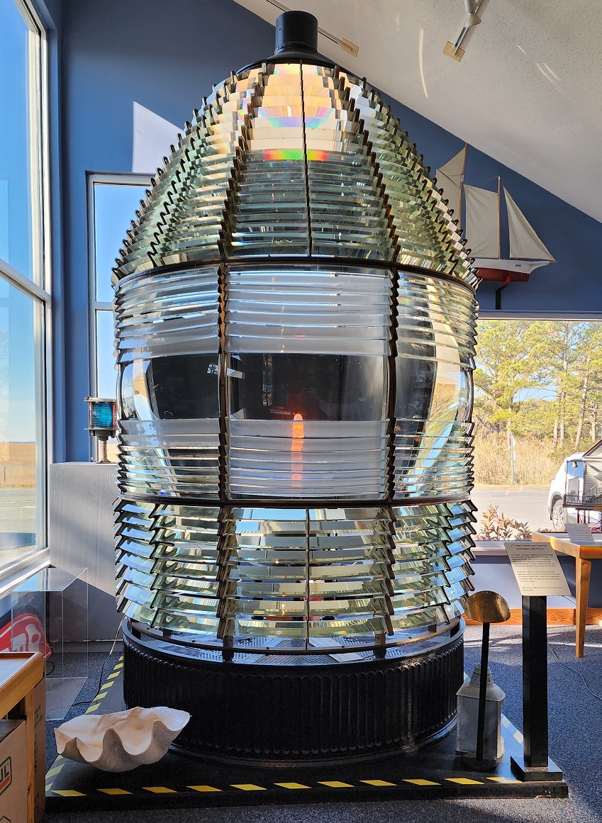 The Chincoteague Lighthouse light in the daytime