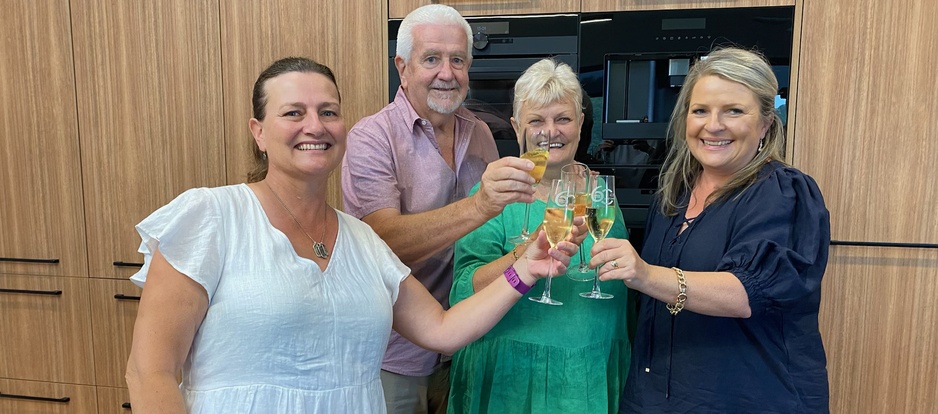 Prize Home Draw 510 winner with her parents and Jo
