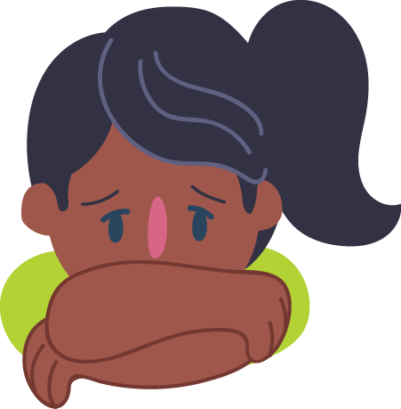 face slumped into folded arms looking exhausted