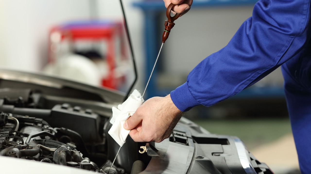 mechanic checking engine oil in a WAV