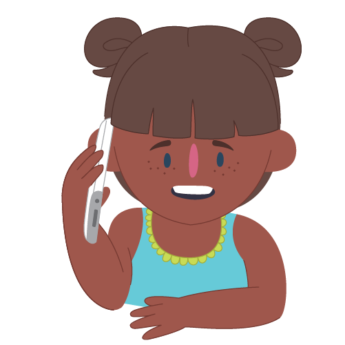 Illustration of a teen girl talking on the phone