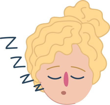 face sound asleep with zzz coming from their mouth