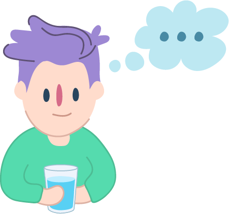 Take some time to put your thoughts together before answering the questions – if water is available, take a sip in betwe