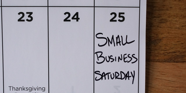 Small Business Saturday Marked on a Calendar