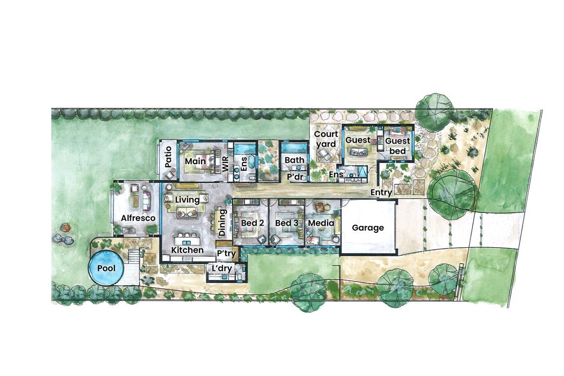 Floorplan rendering of the Draw 537 Prize Home