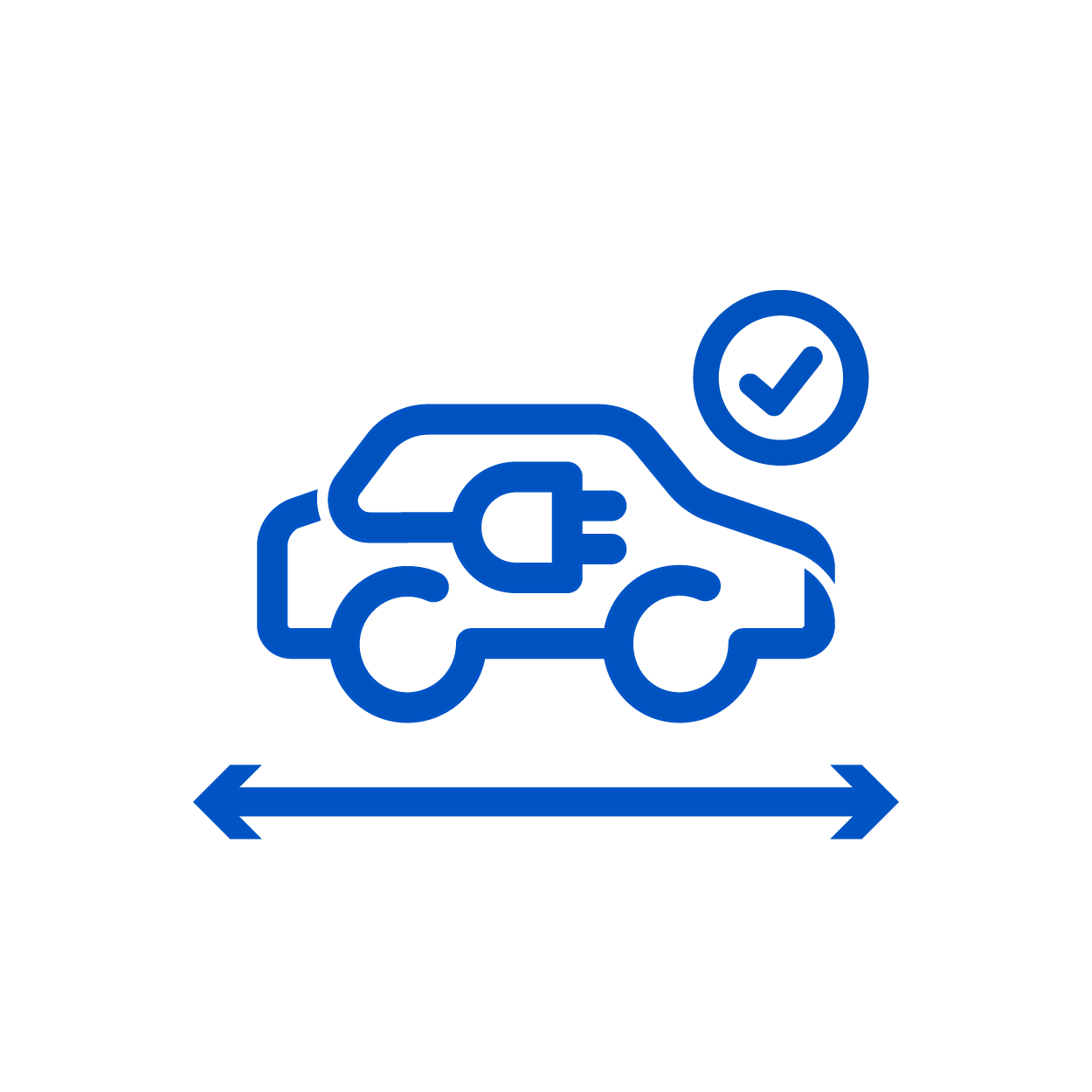 Blue icon of a ready to drive warning light