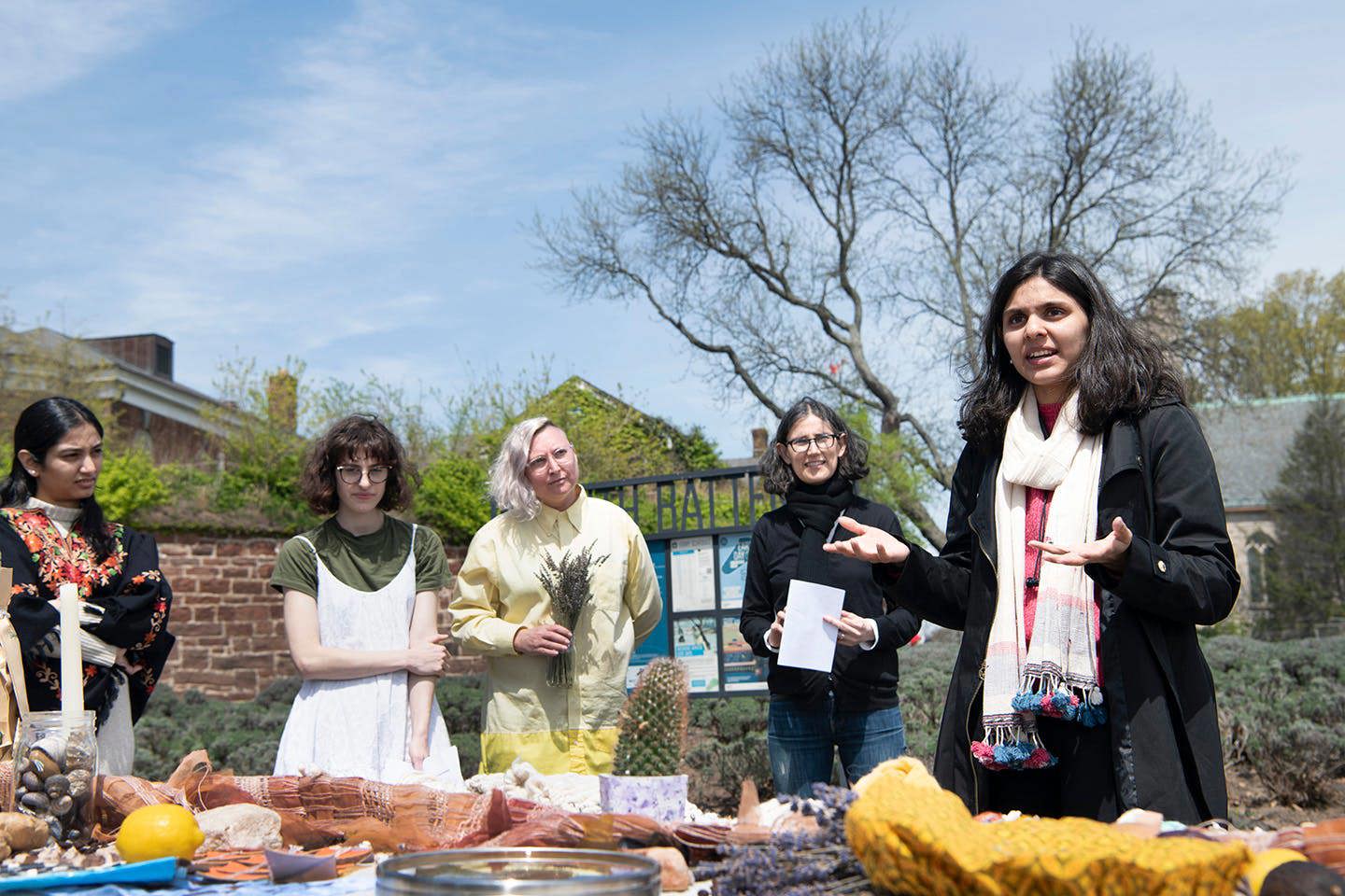 Students shared research and food created for the Dinner Party 