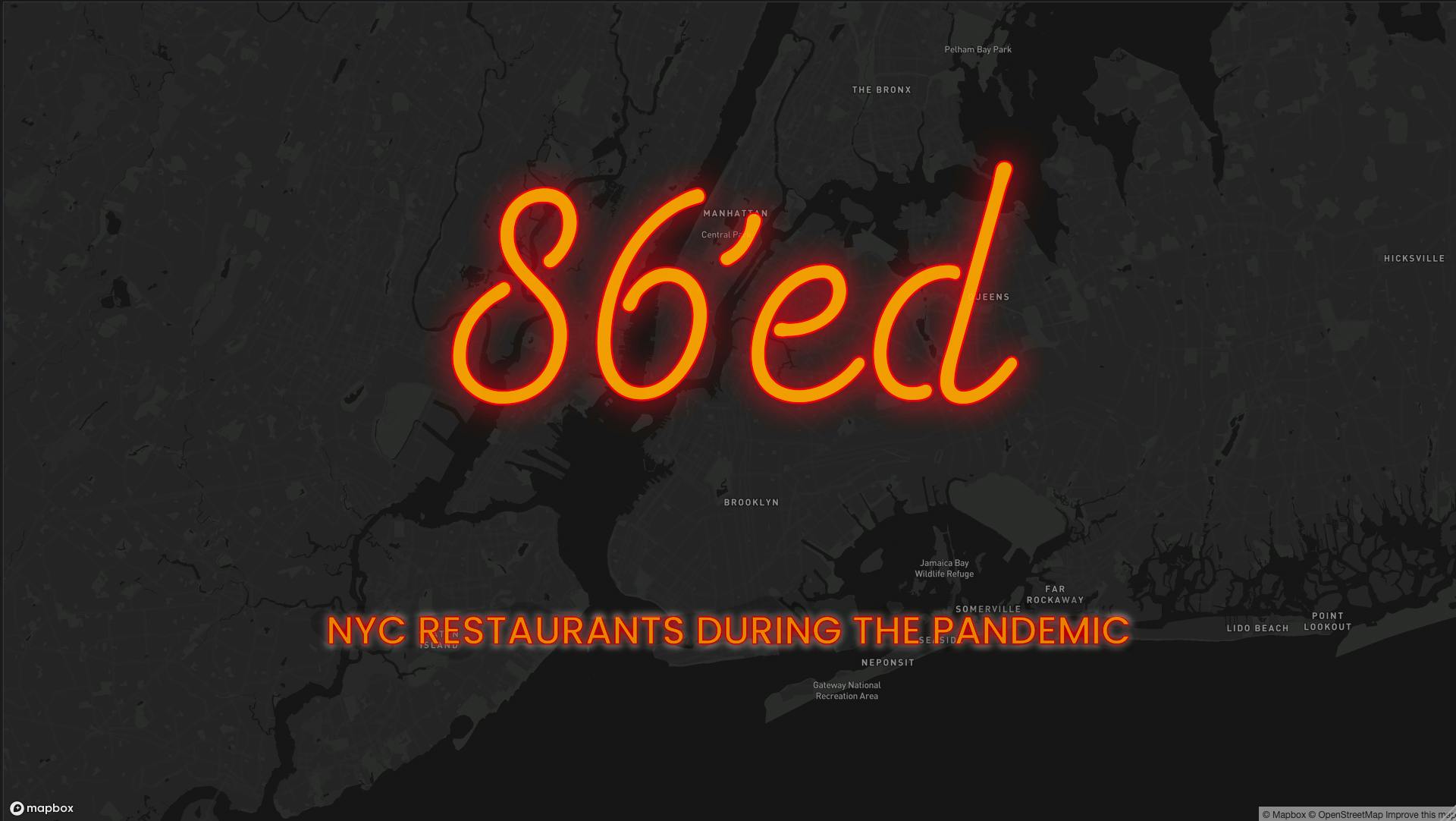 86'ed: New York City's Restaurants During the Pandemic
