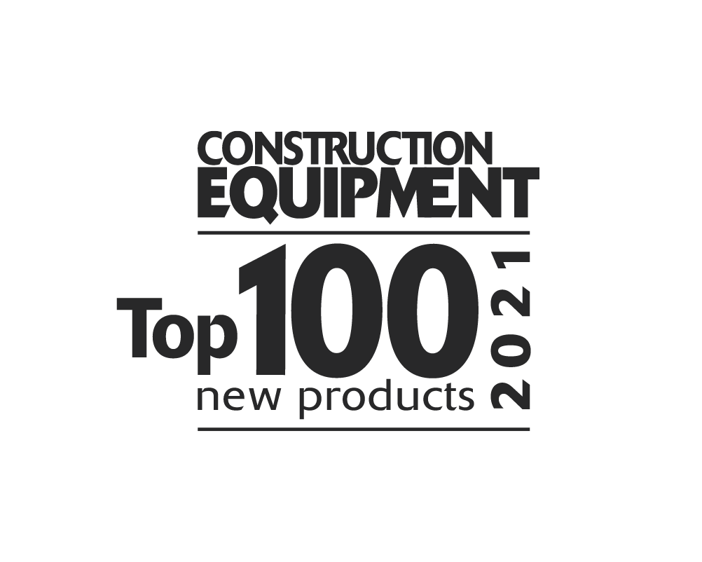 The Construction Equipment magazine Top 100 New Products of 2021 logo.