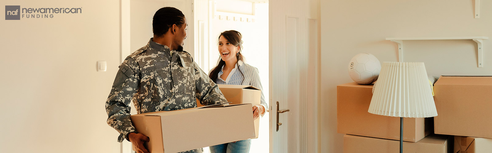 military family moving into their own home