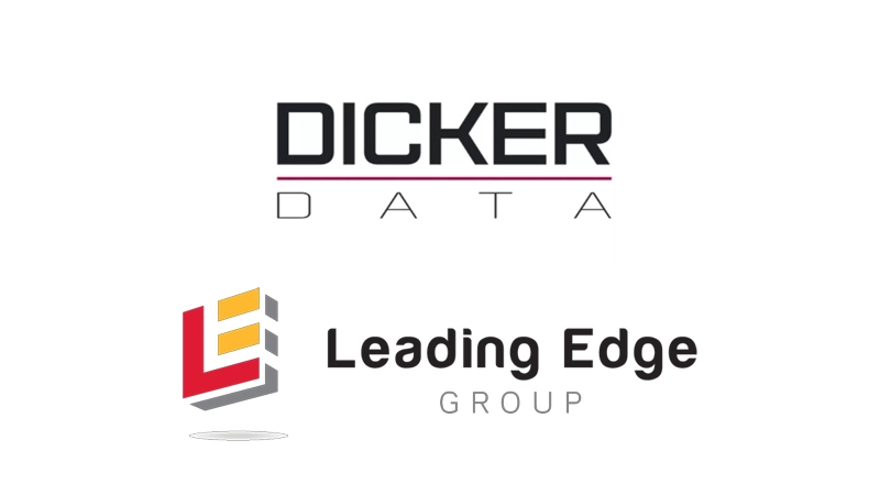 Logos of Dicker Data and Leading Edge Group - Vocus Distribution Partners
