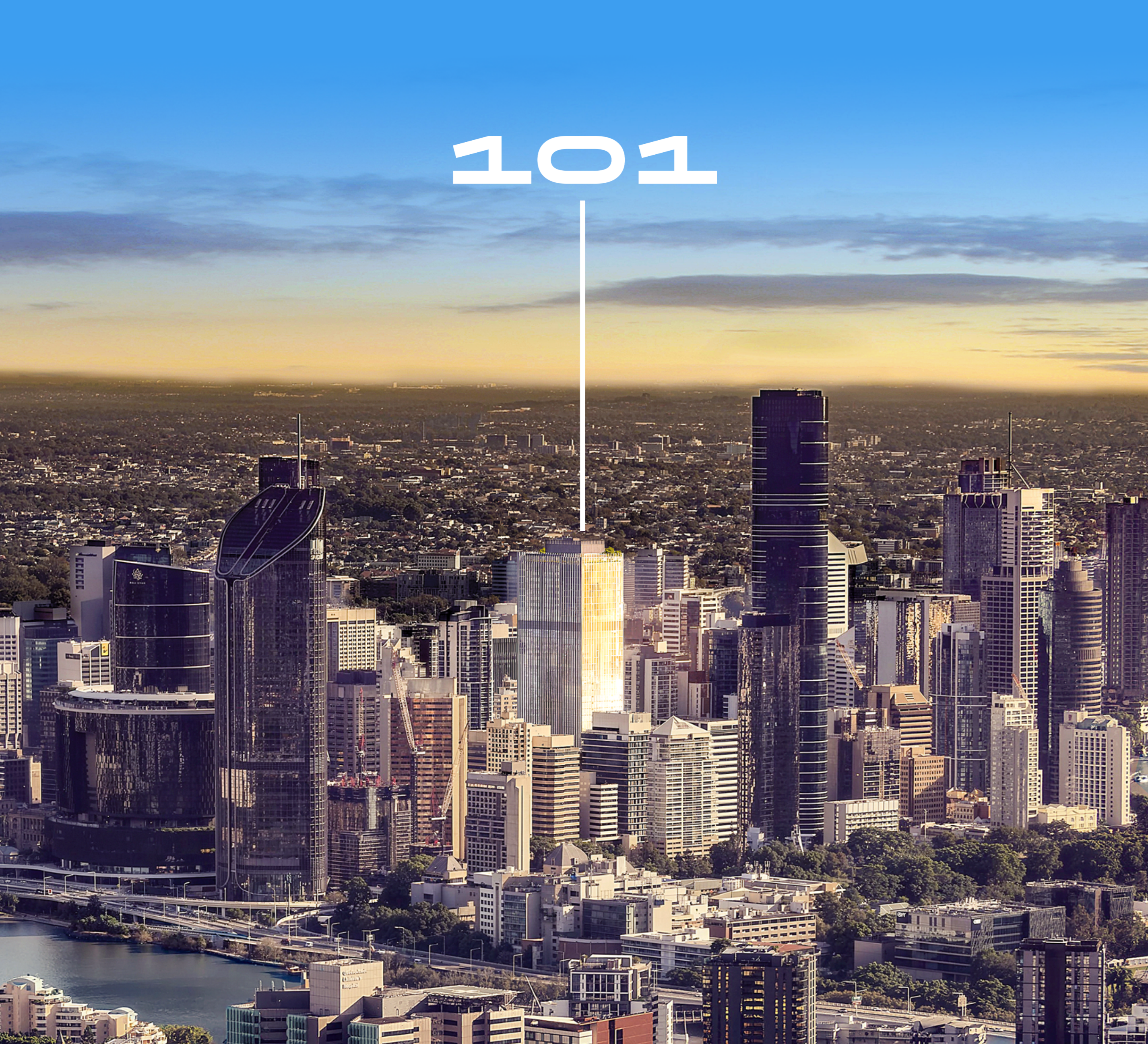Aerial of Brisbane CBD